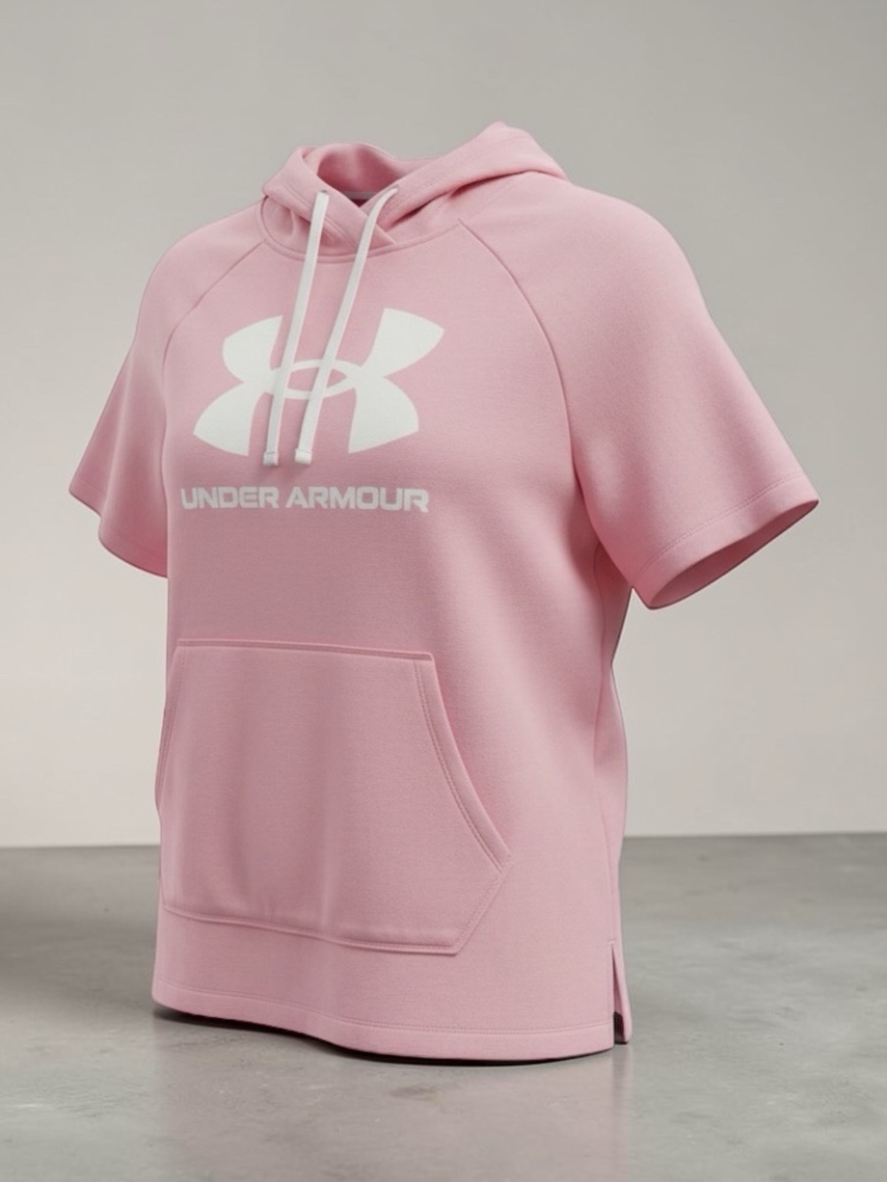 Under Armour Pink Short-Sleeve Hoodie Sweatshirt